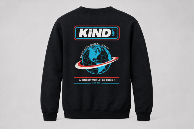 Kind Dept Globe Sweatshirt | Retro Box Logo